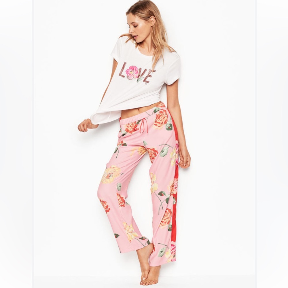 Victoria's Secret Satin Pajama Floral Sleep Pants - Picture 2 of 10